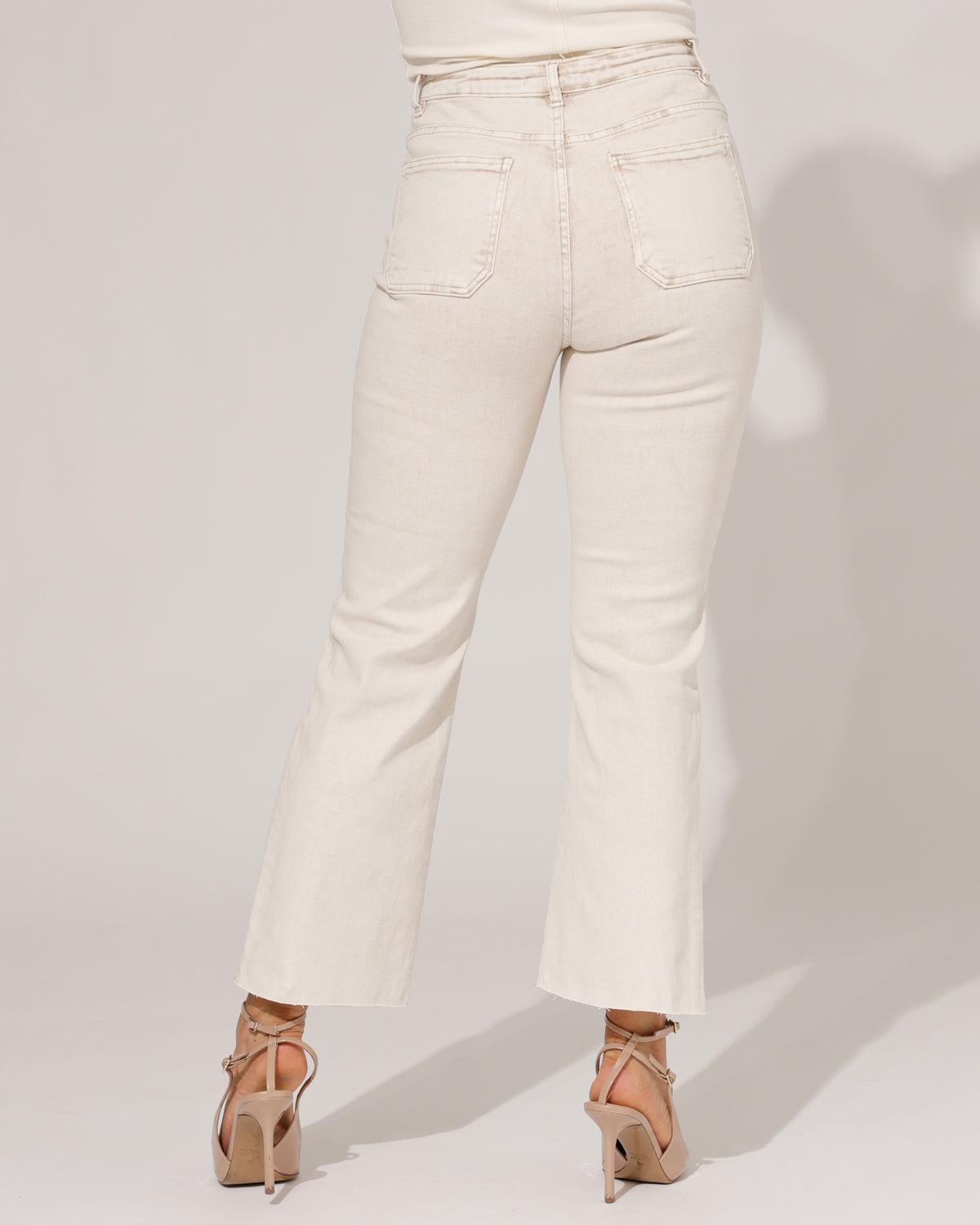 Folyrose Wide leg jeans Mimi-YG in beige, extra aanzicht 2