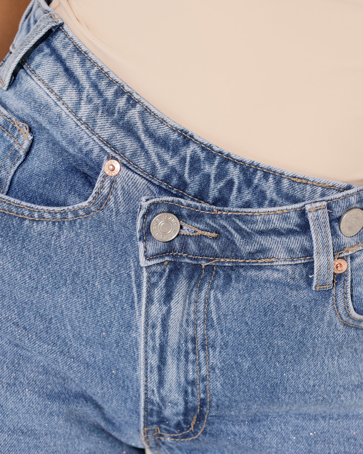 Folyrose Wide leg jeans Nena in blauw, extra aanzicht 4