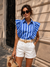 Gestreepte blouse Maris Blauw