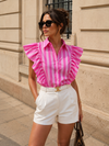 Gestreepte blouse Maris Fuchsia