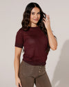 Glitter top Sarah Aubergine