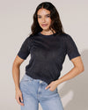 Glitter top Sarah Donkerblauw