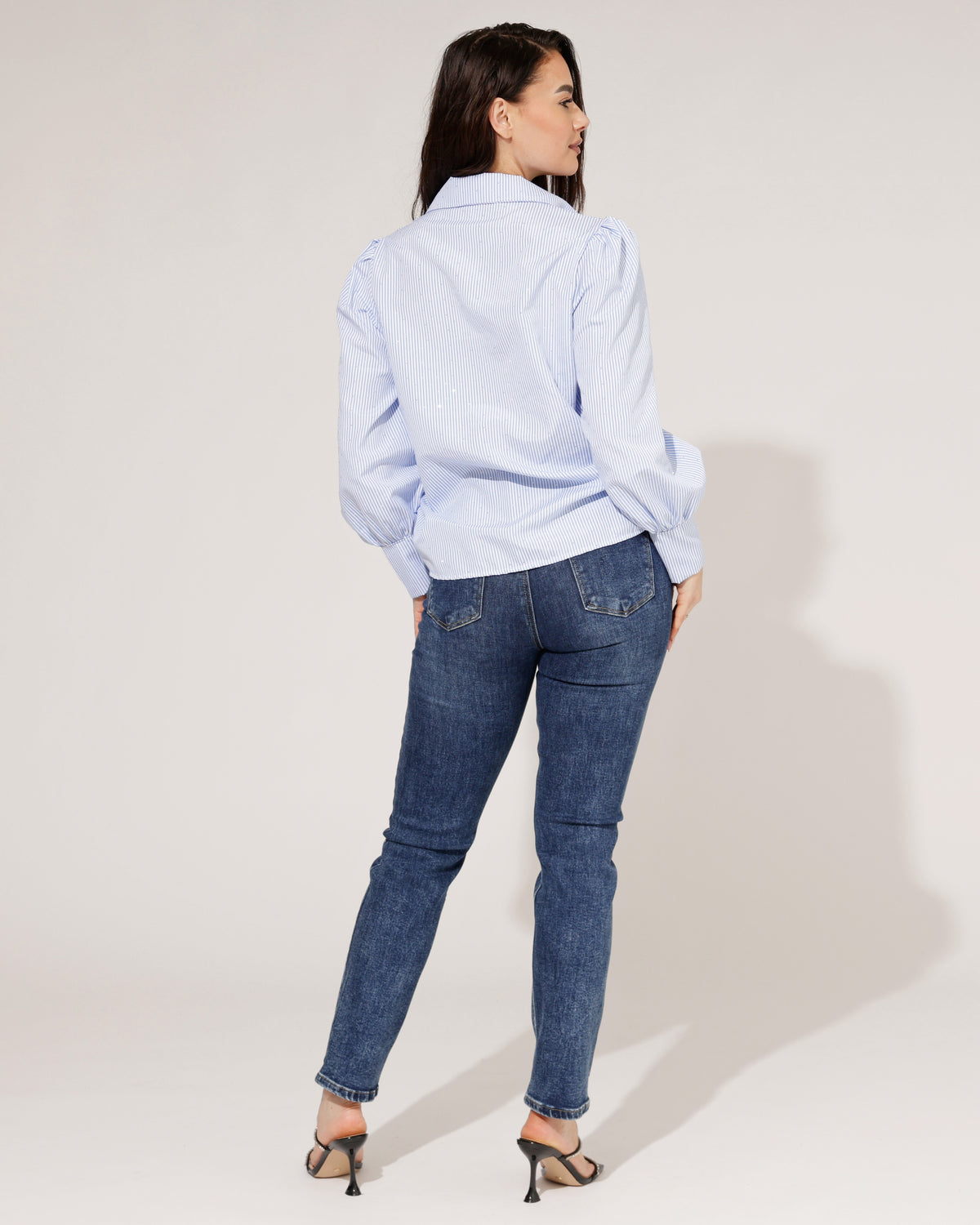 Goodies Mom jeans Cee in donkerblauw, extra aanzicht 7