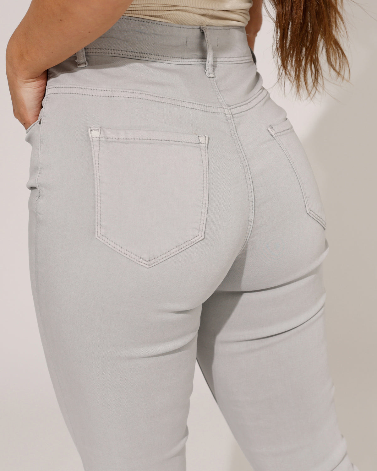 Goodies Skinny jeans Lou-11 in lichtgrijs, extra aanzicht 4