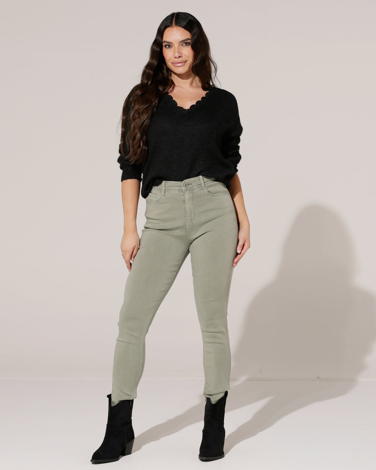 Goodies Skinny jeans Lou-13 in groen