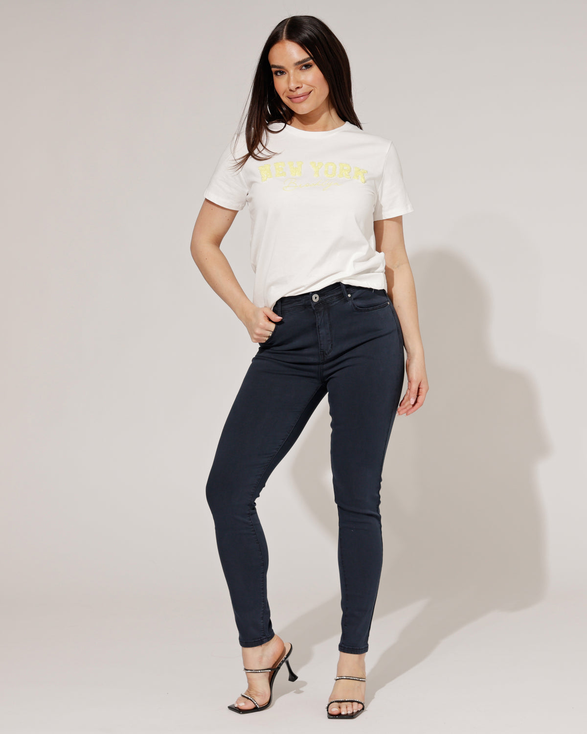 Goodies Skinny jeans Lou-3 in donkerblauw, extra aanzicht 2