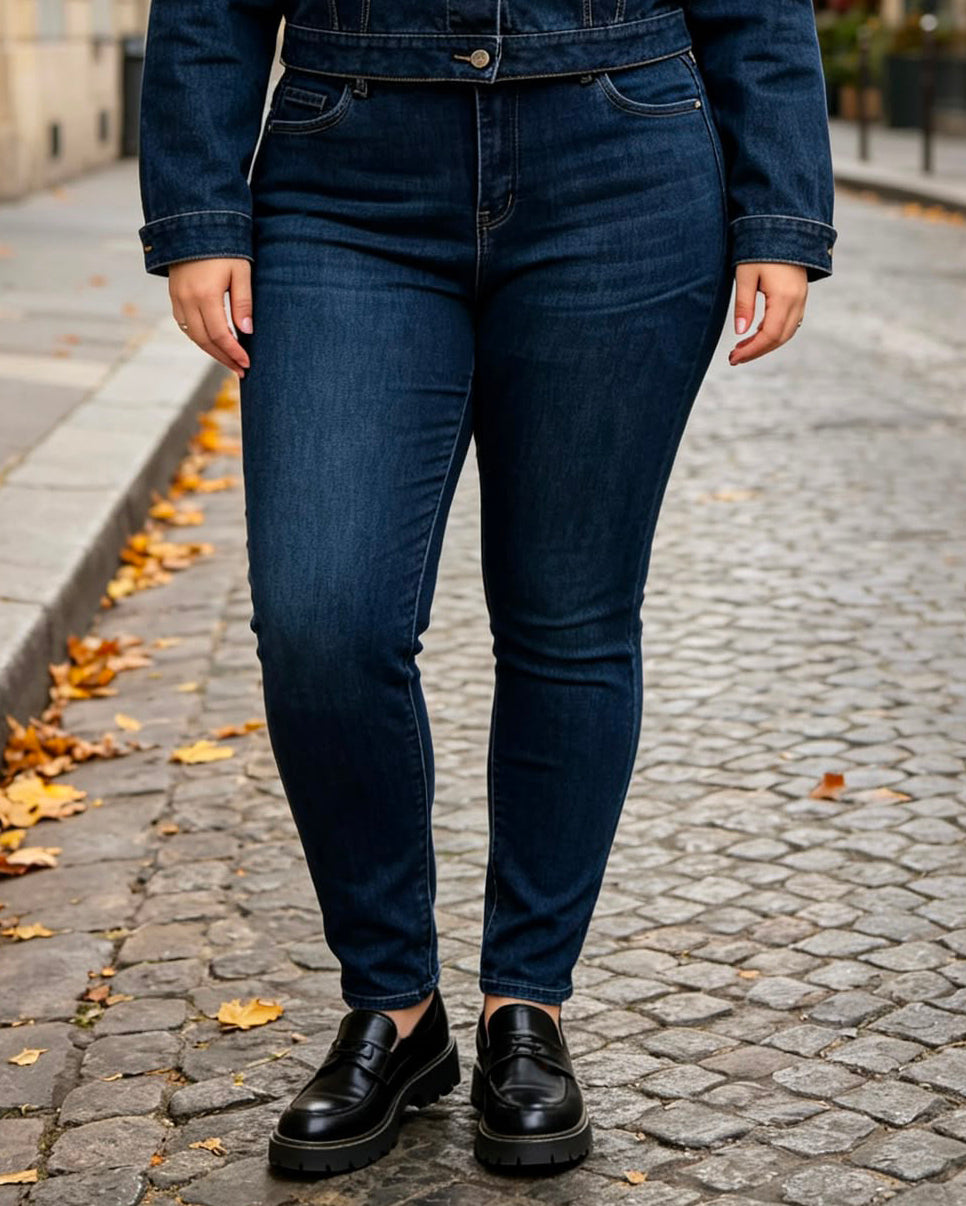 Goodies Skinny jeans Wendey in donkerblauw, extra aanzicht 2