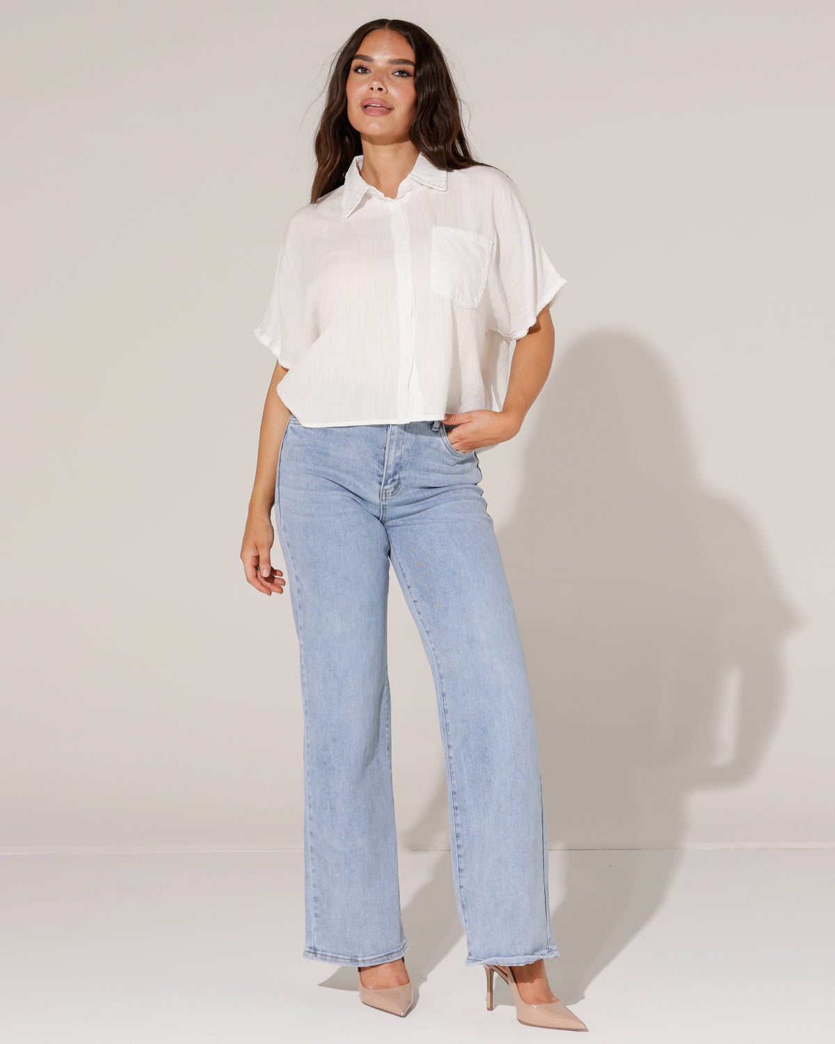 Goodies Wide leg jeans Bella in blauw