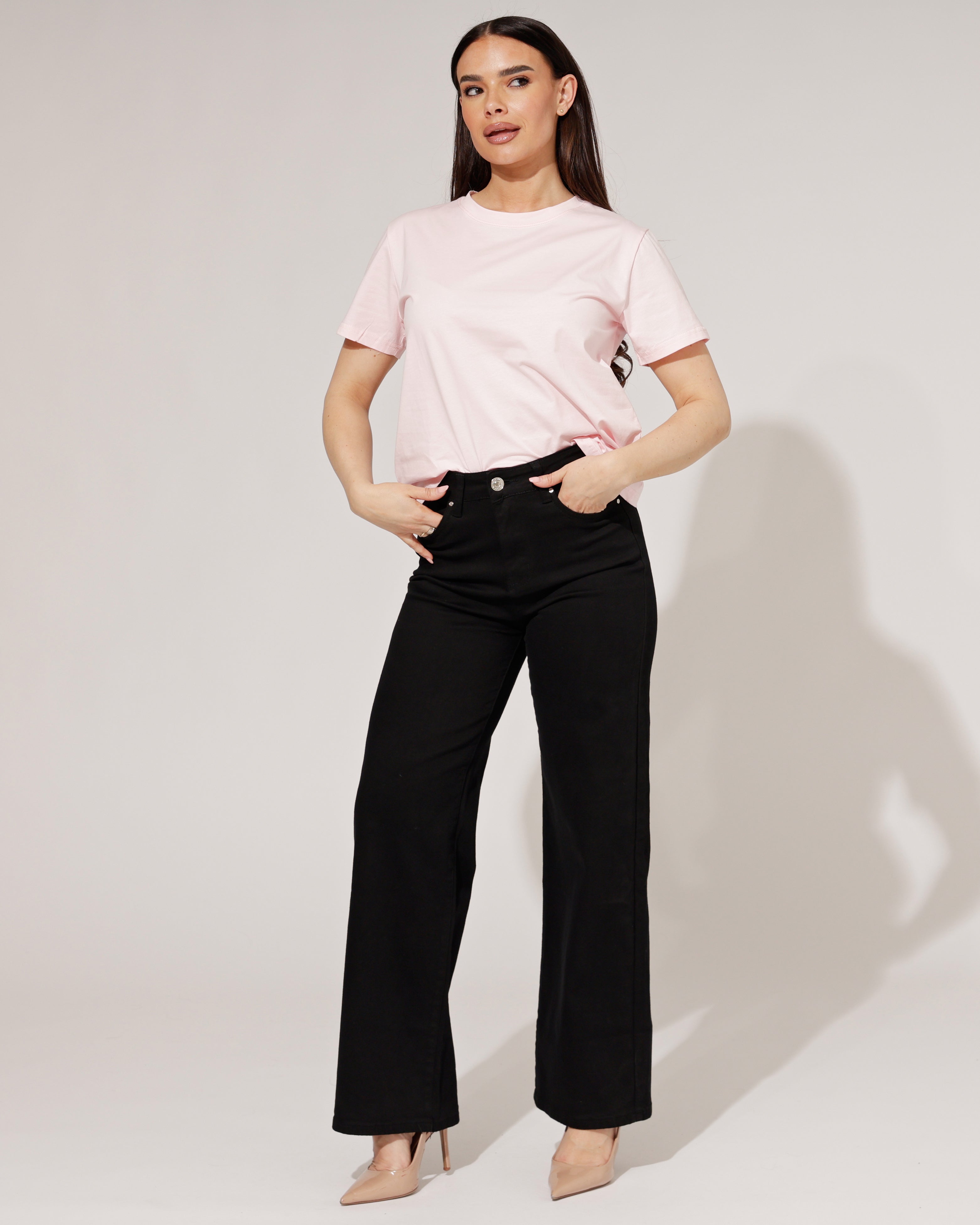 Goodies Wide leg jeans Es-1 in zwart, extra aanzicht 2