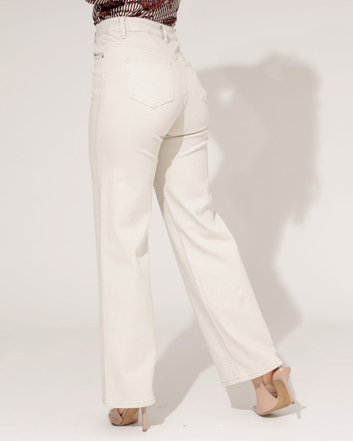 Goodies Wide leg jeans Es-12 in beige, extra aanzicht 2