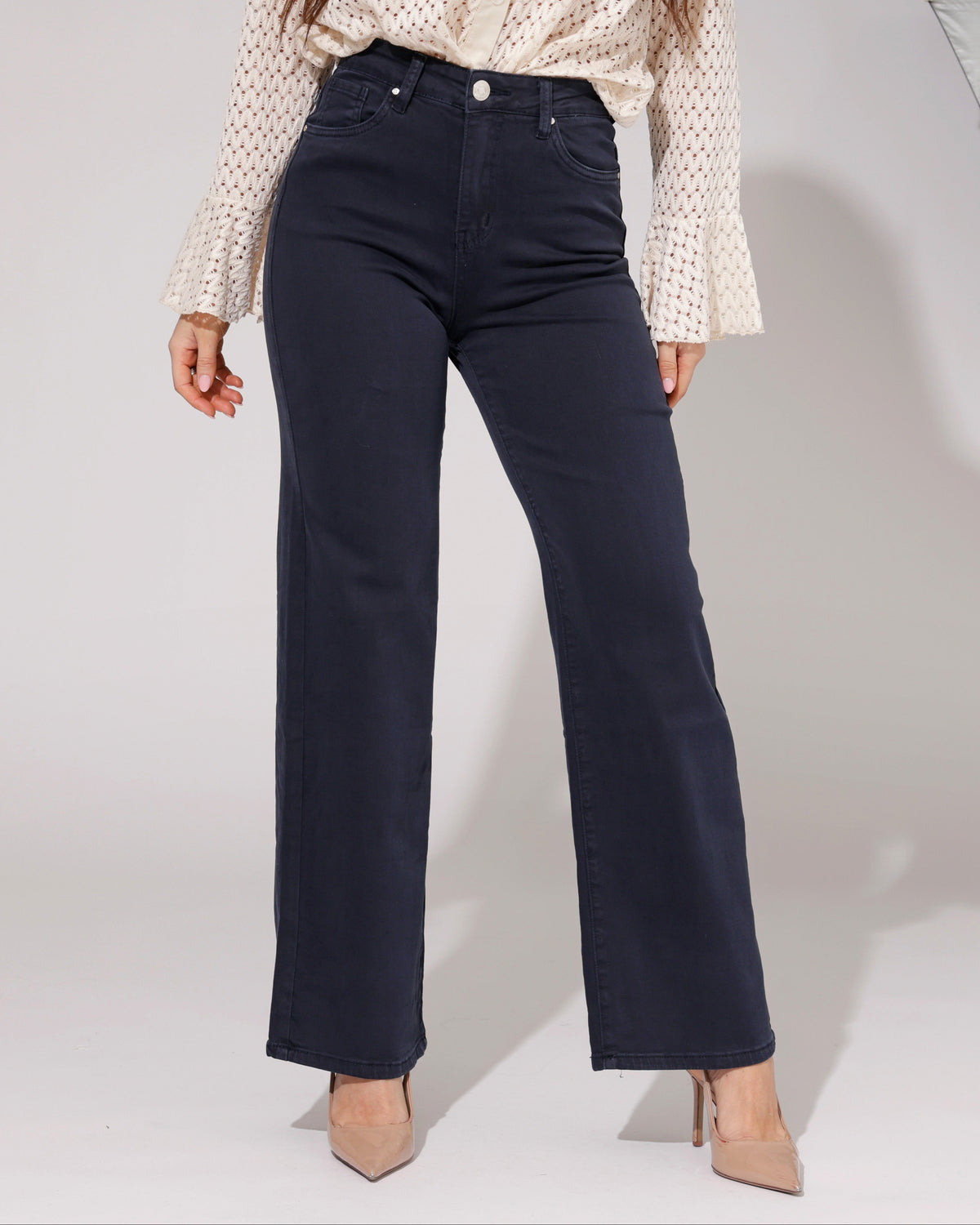 Goodies Wide leg jeans Es-3 in donkerblauw