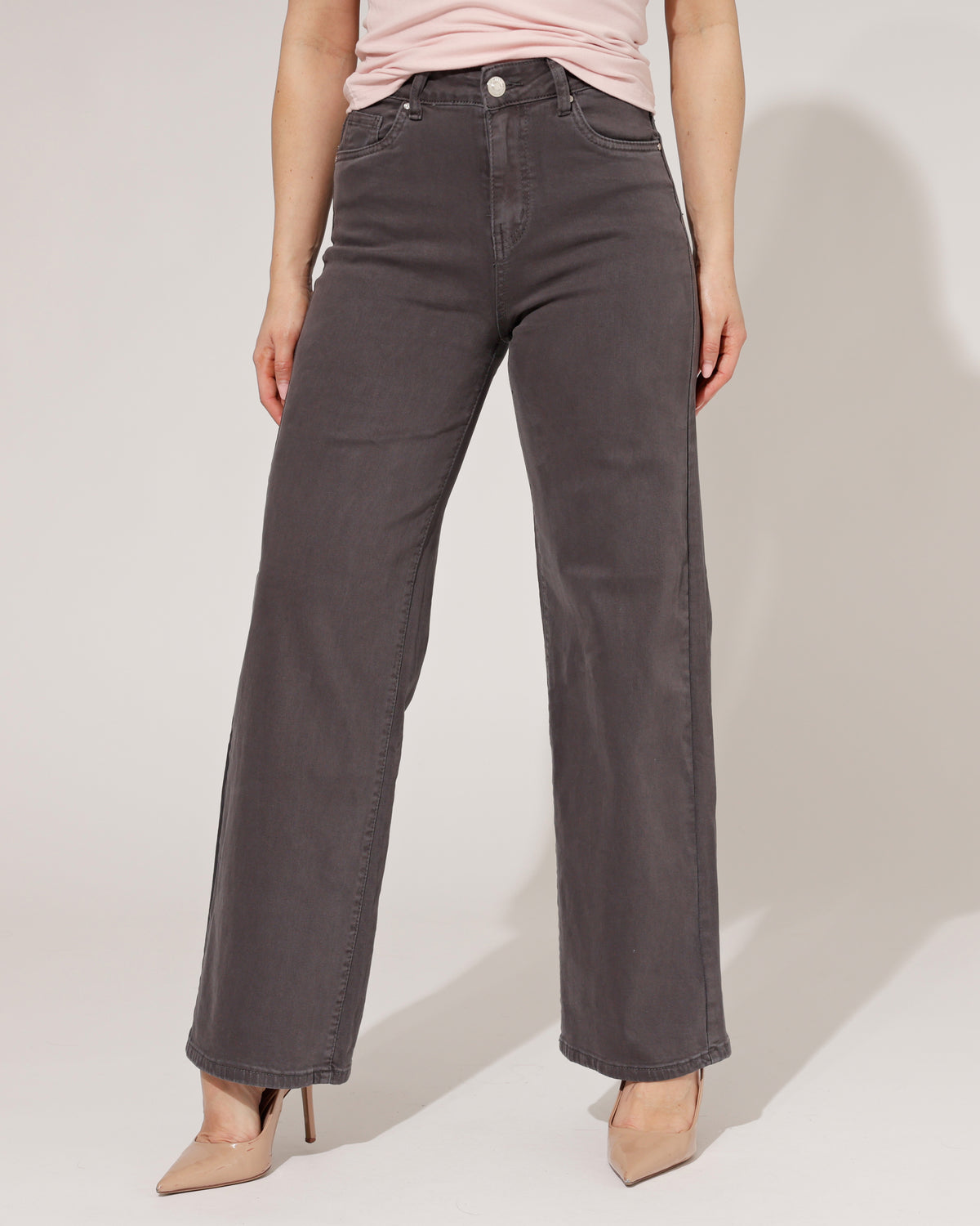 Goodies Wide leg jeans Es-5 in donkergrijs, extra aanzicht 2