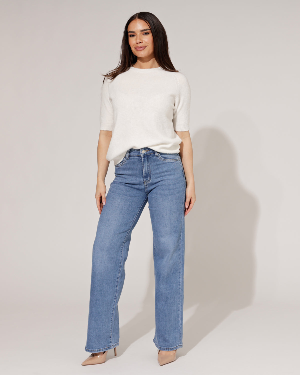 Goodies Wide leg jeans Izzey in blauw, extra aanzicht 3