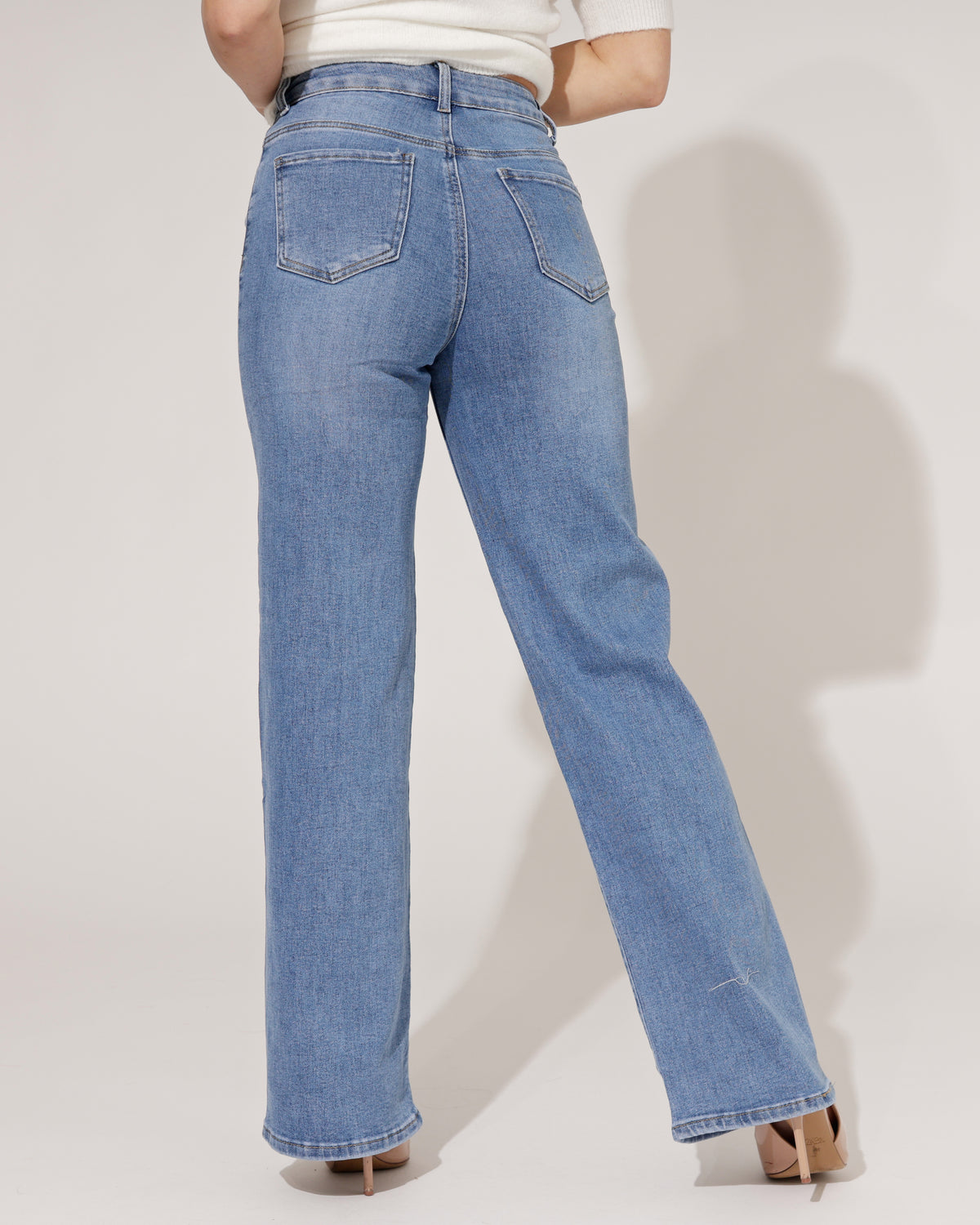 Goodies Wide leg jeans Izzey in blauw, extra aanzicht 4