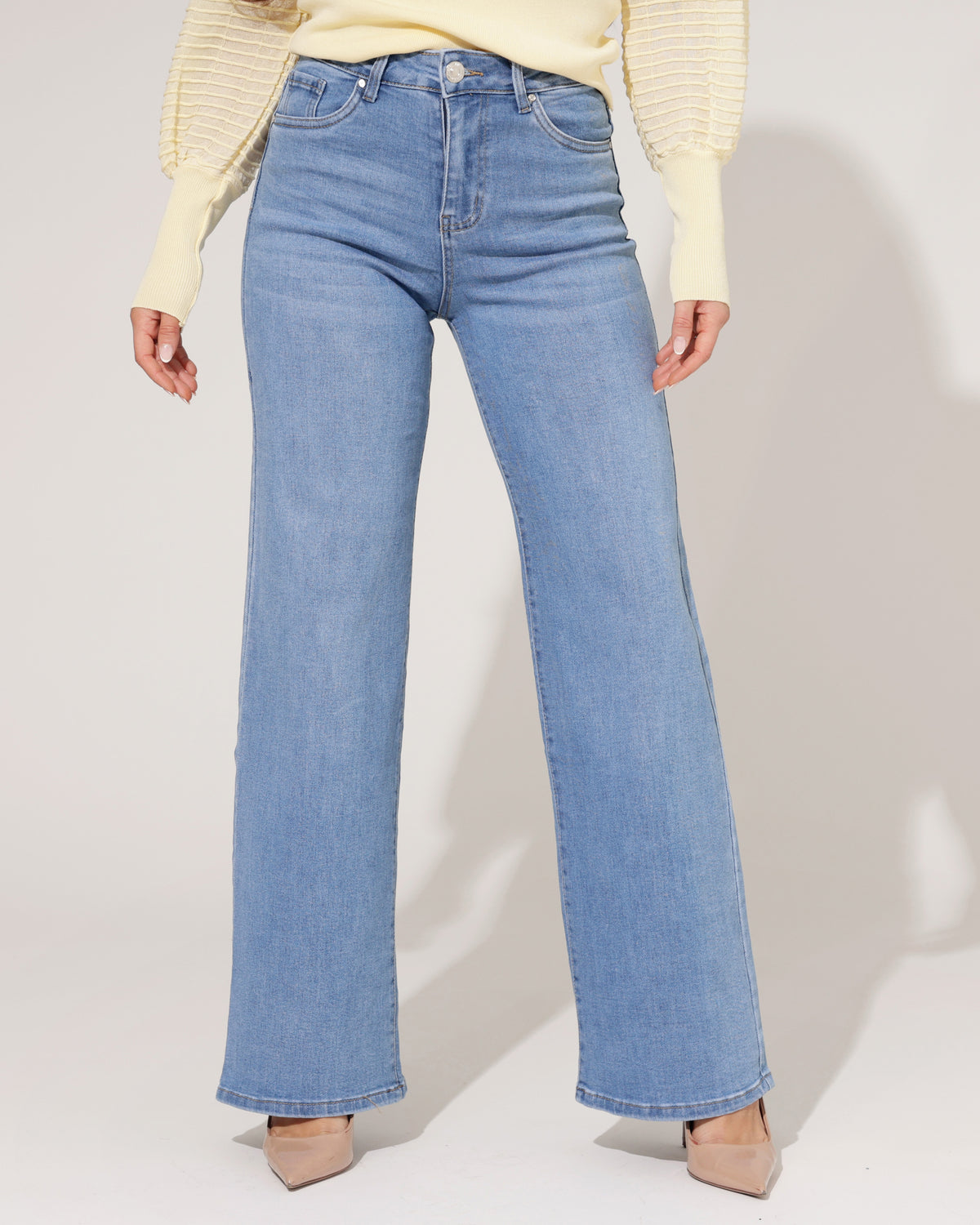 Goodies Wide leg jeans Jenn in lichtblauw