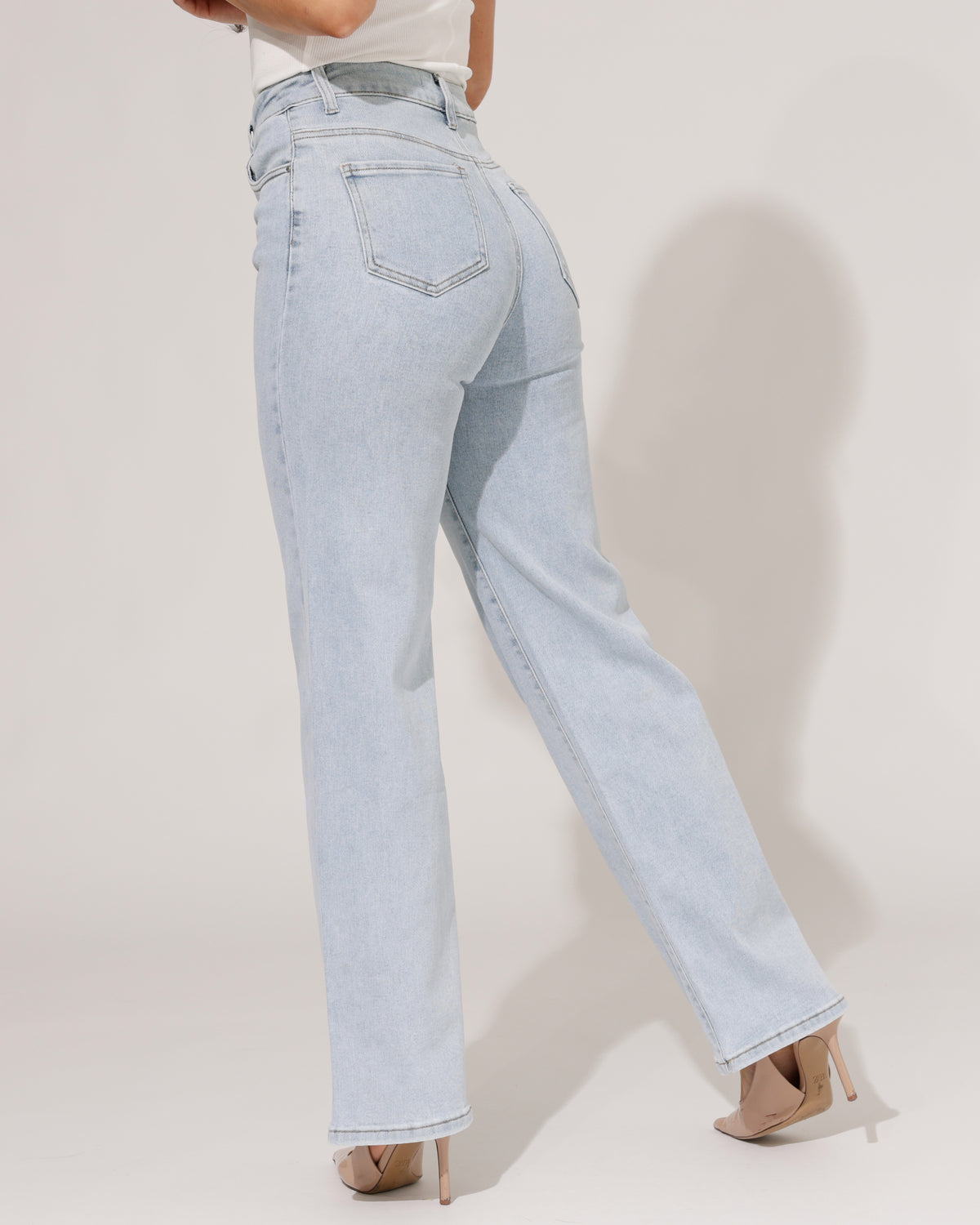 Goodies Wide leg jeans Nancy in lichtblauw, extra aanzicht 4