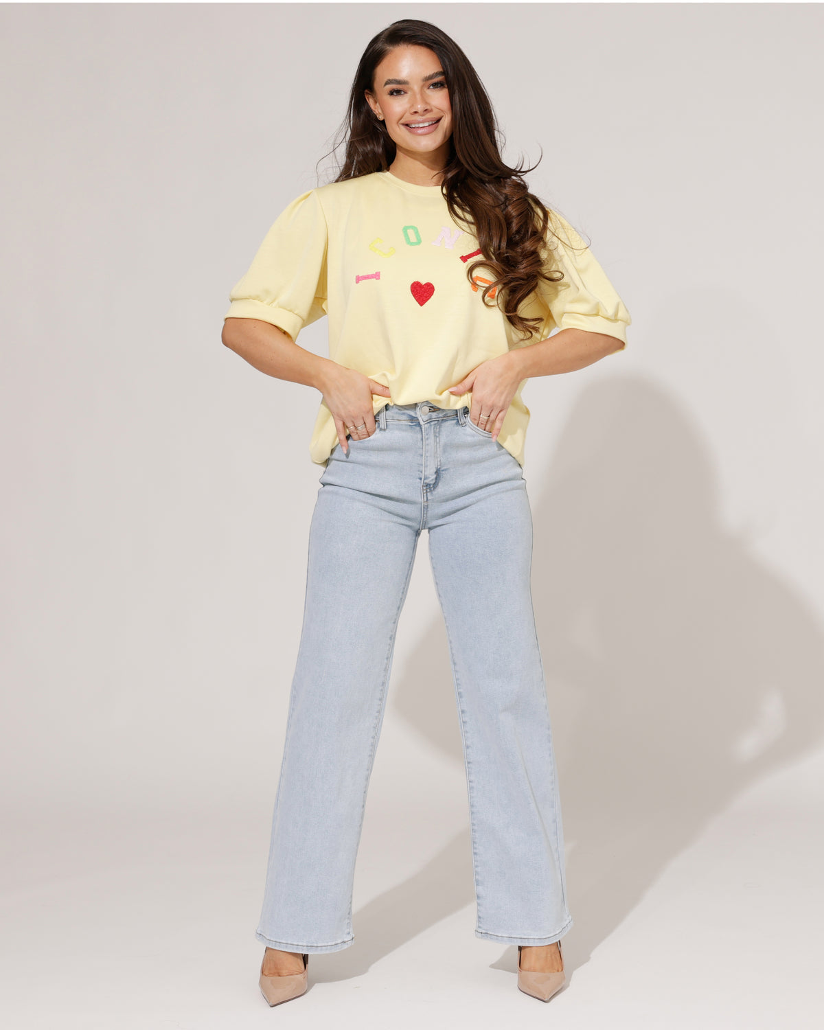 Goodies Wide leg jeans Nancy in lichtblauw, extra aanzicht 6