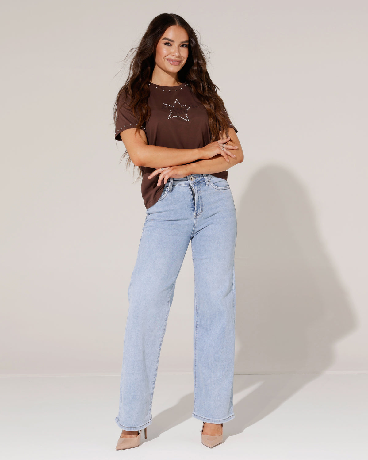 Goodies Wide leg jeans Rosina in blauw