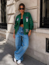 Bomberjacket met patches Gigi Groen