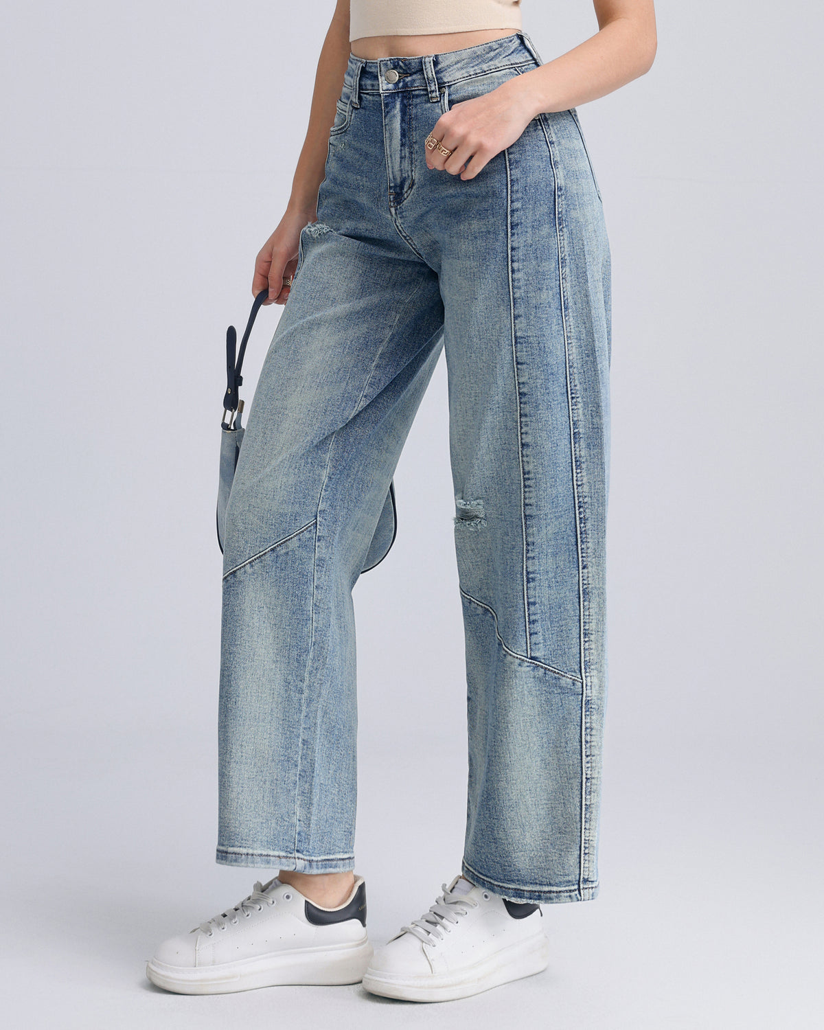 Hello Miss Ballon jeans Noe in blauw, extra aanzicht 3