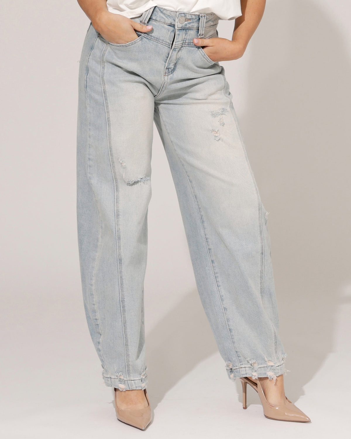 Hello Miss Barrel jeans Gwen in blauw