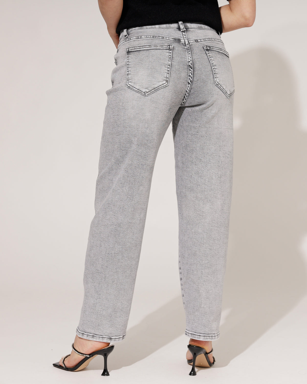 Hello Miss Barrel jeans Lieq-5 in grijs, extra aanzicht 2