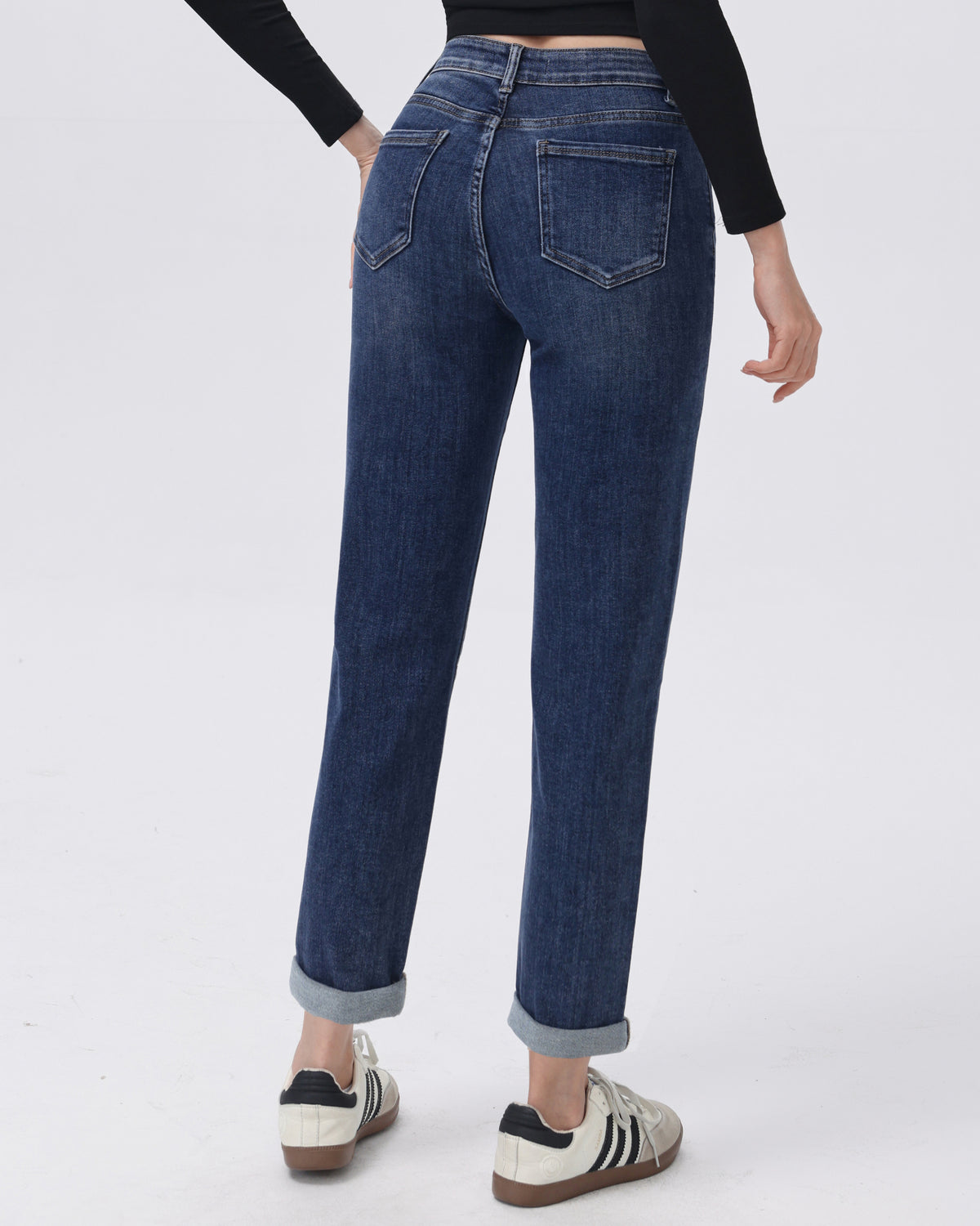 Hello Miss Mom jeans Indy-5 in donkerblauw, extra aanzicht 3