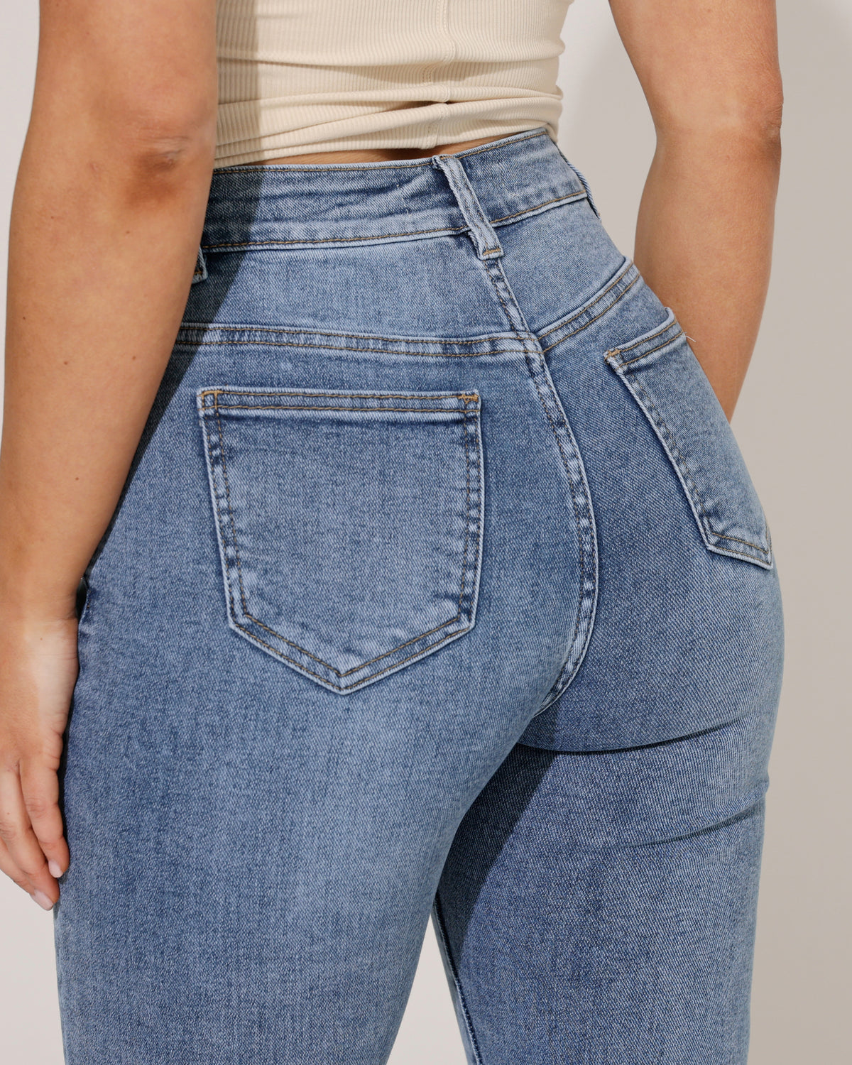 Hello Miss Slim jeans Cecile-5 in blauw, extra aanzicht 3