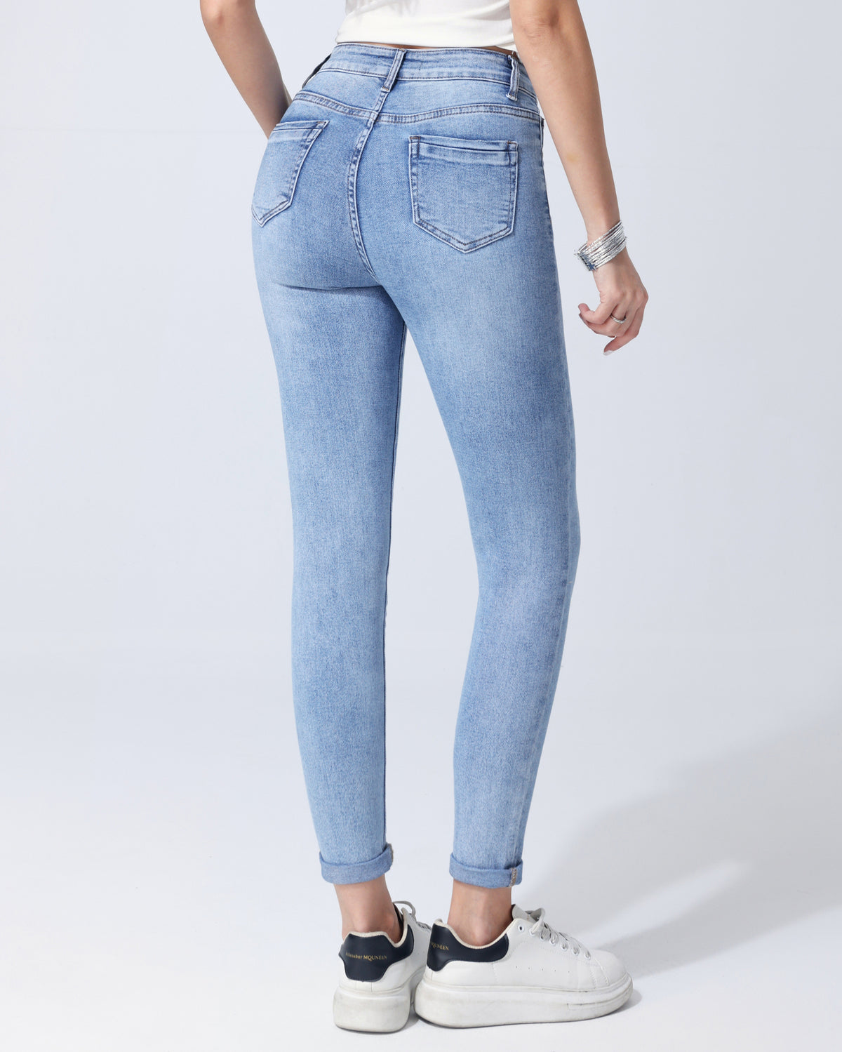 Hello Miss Slim jeans Levie-3 in blauw, extra aanzicht 3