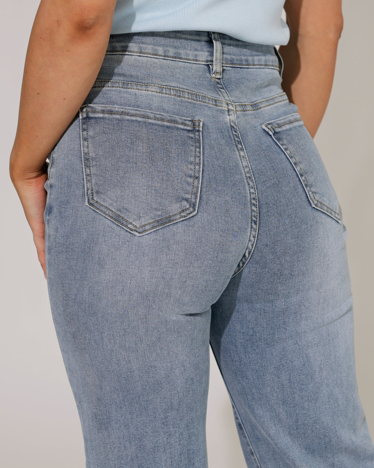 Hello Miss Wide leg jeans, Super stretch Nicole-2 in blauw, extra aanzicht 4