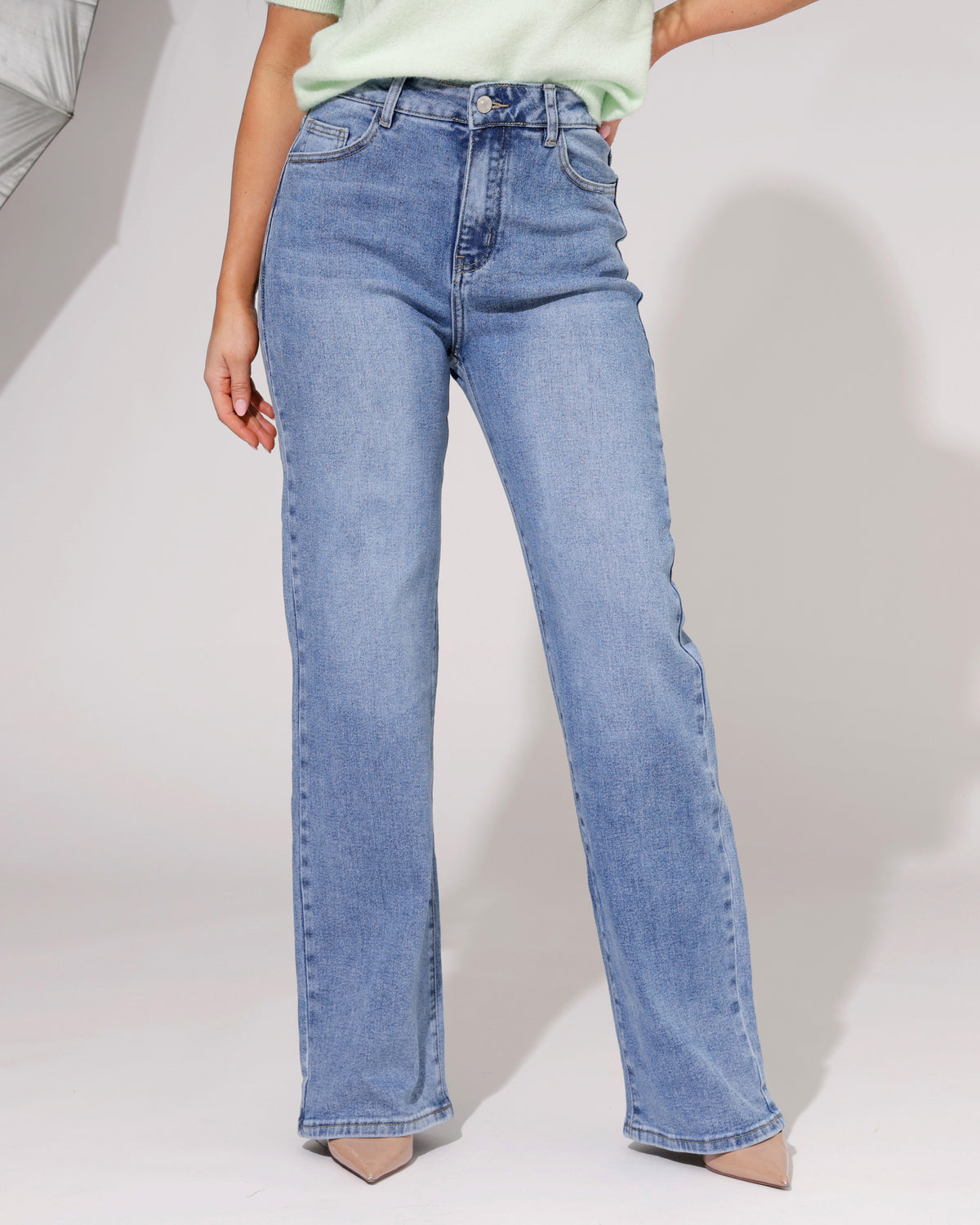 Hello Miss Wide leg jeans, Super stretch TALL Macey-5 in lichtblauw