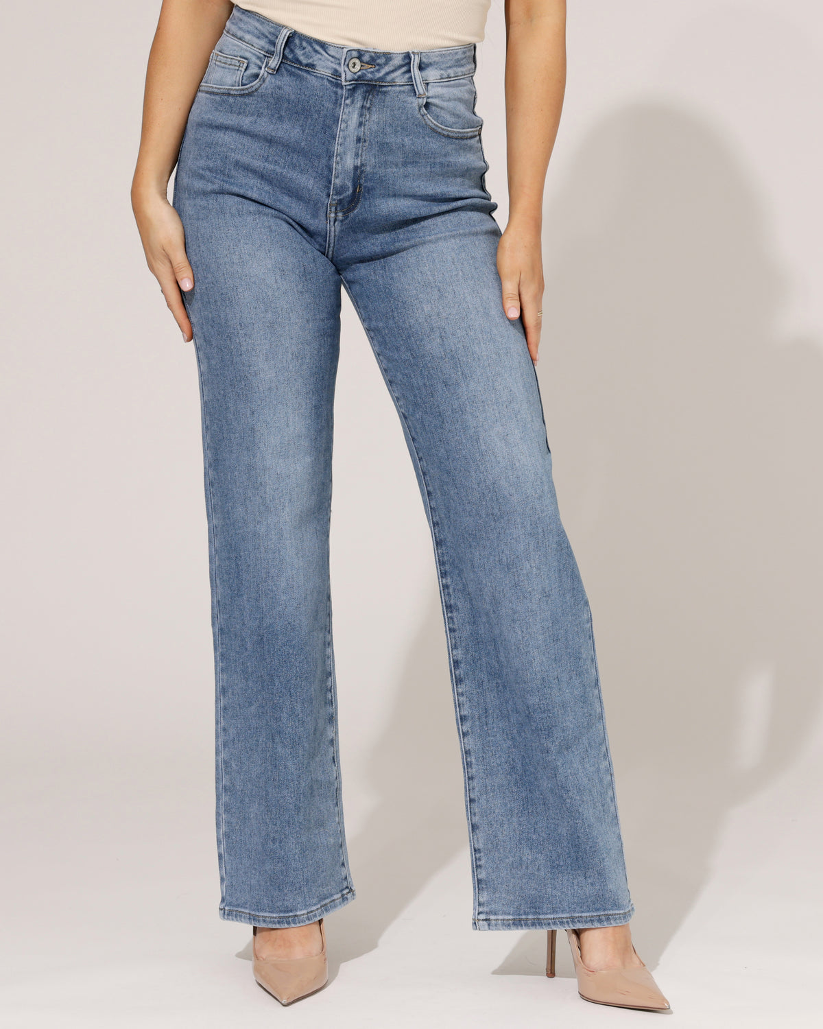 Hello Miss Wide leg jeans Tess-1 in blauw