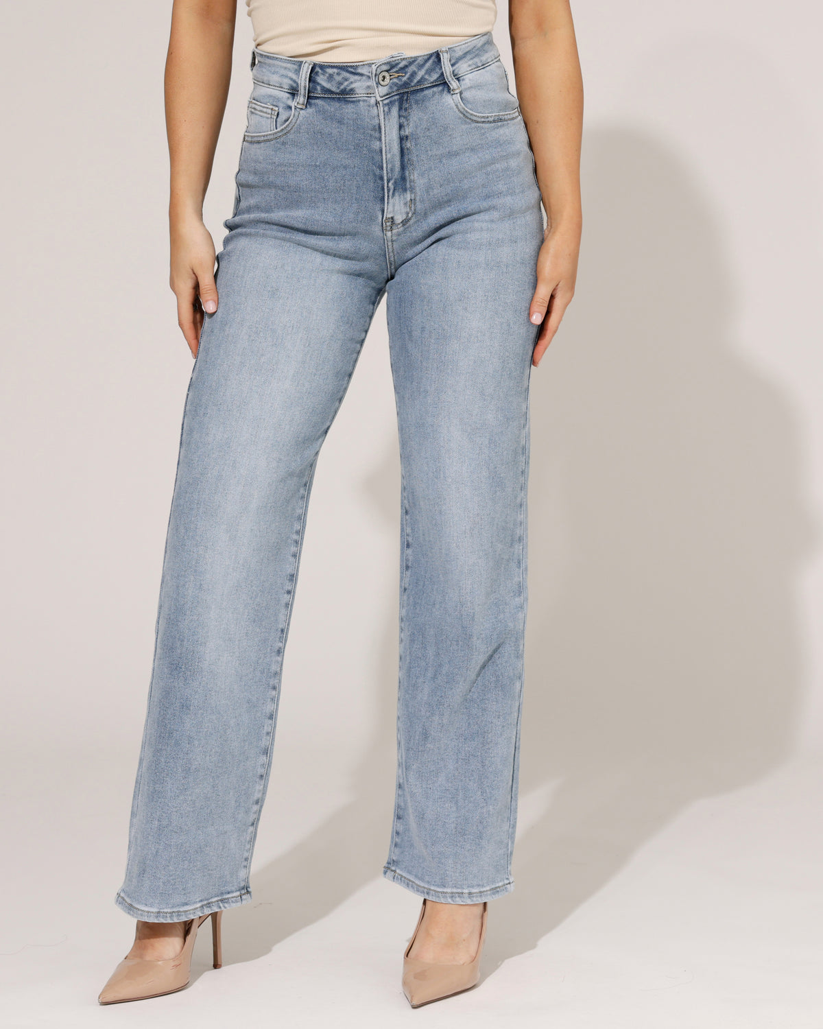 Hello Miss Wide leg jeans Tess-3 in lichtblauw