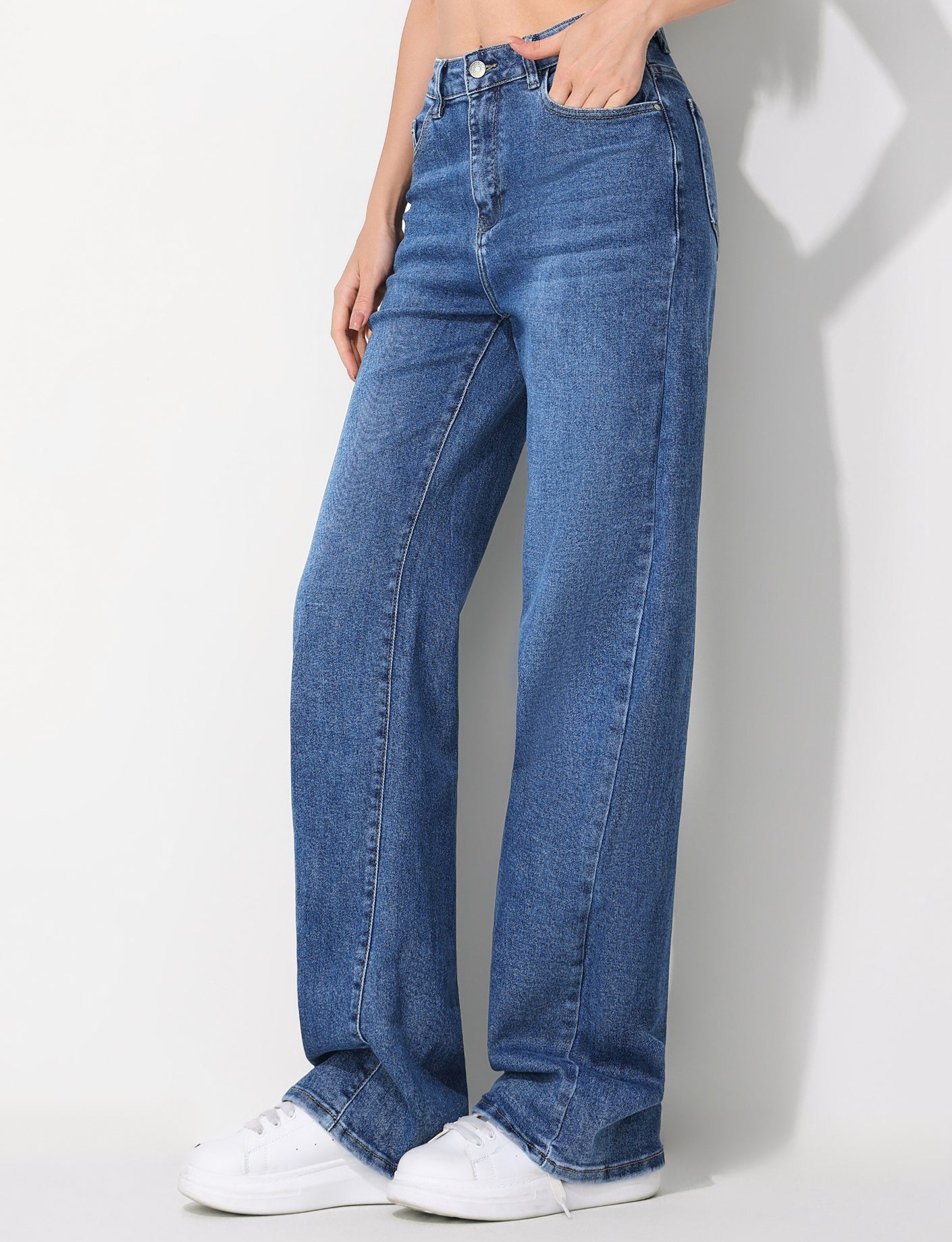 Hello Miss | Wide leg jeans Jante-10 Donkerblauw