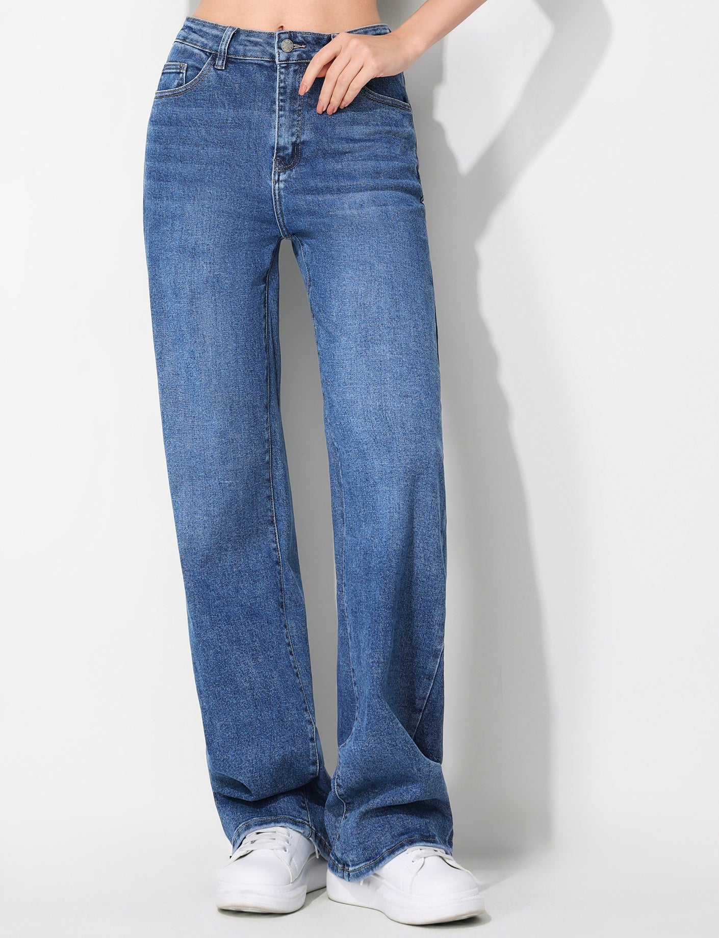 Hello Miss | Wide leg jeans Jante-10 Donkerblauw