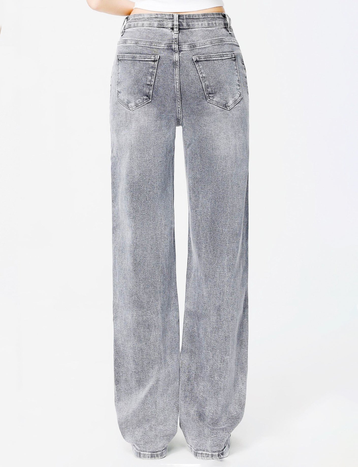 Hello Miss | Wide leg jeans Jante-18 Grijs