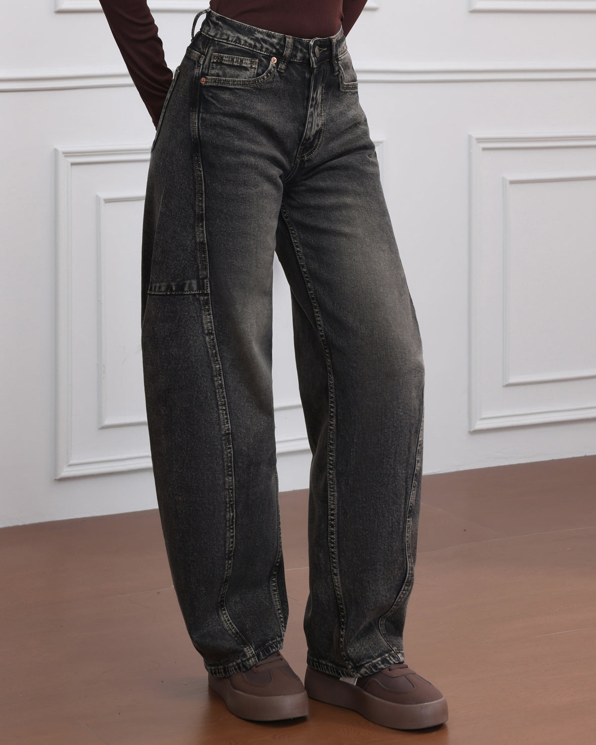 Jewelly Ballon jeans Essie in donkerblauw, extra aanzicht 2