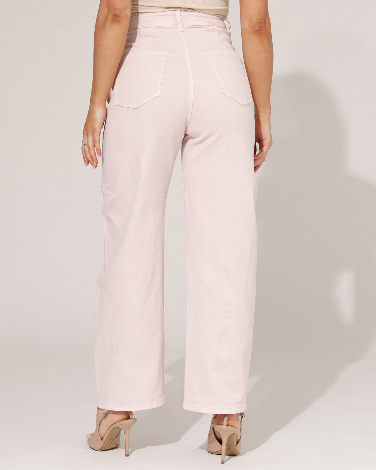 Jewelly Barrel jeans Jones-7 in lichtroze, extra aanzicht 5