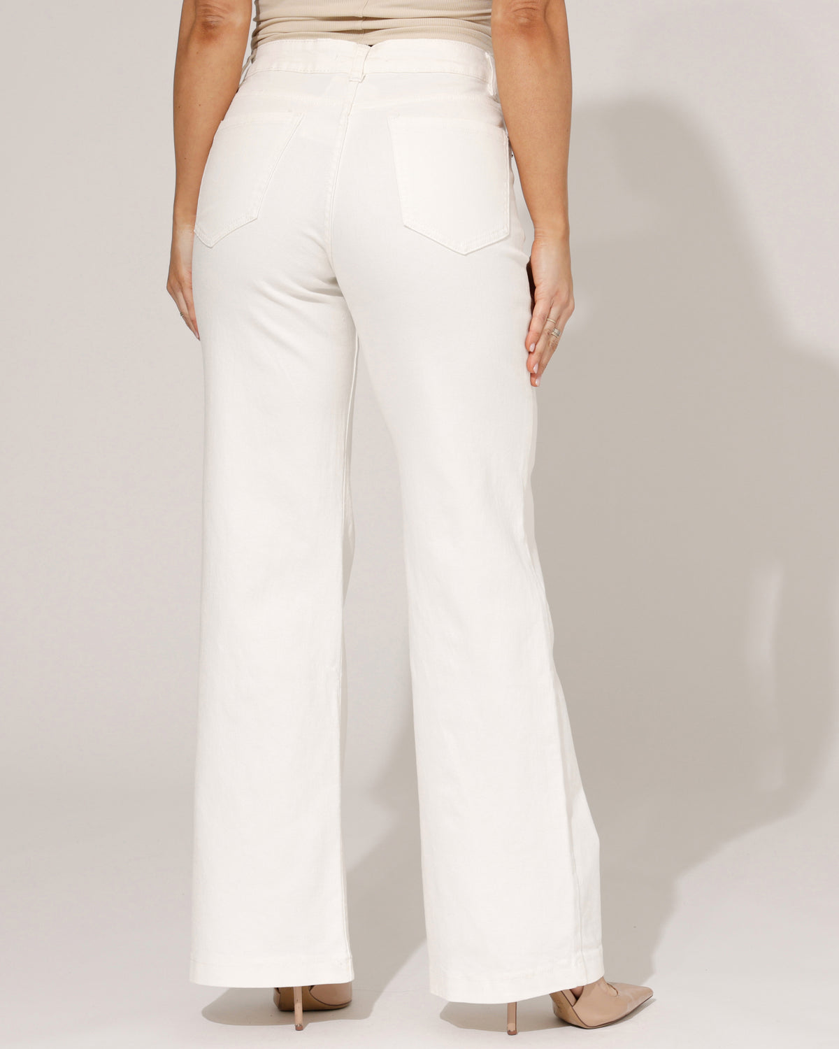 Jewelly Wide leg jeans Jonna-2 in wit, extra aanzicht 2