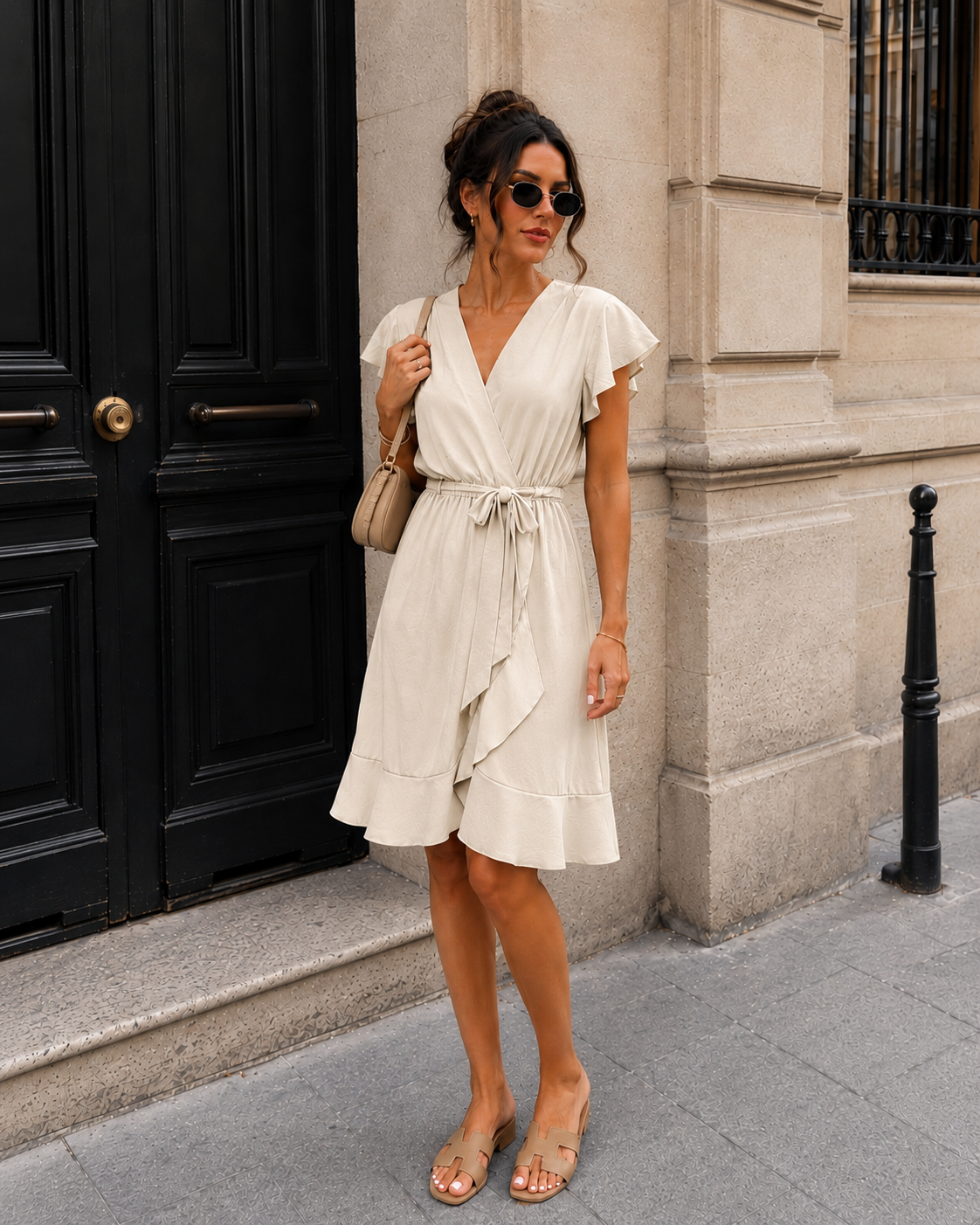 Overslag jurk Kailey Beige