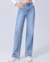 Hello Miss | Wide leg jeans met stras Kella-2 Lichtblauw