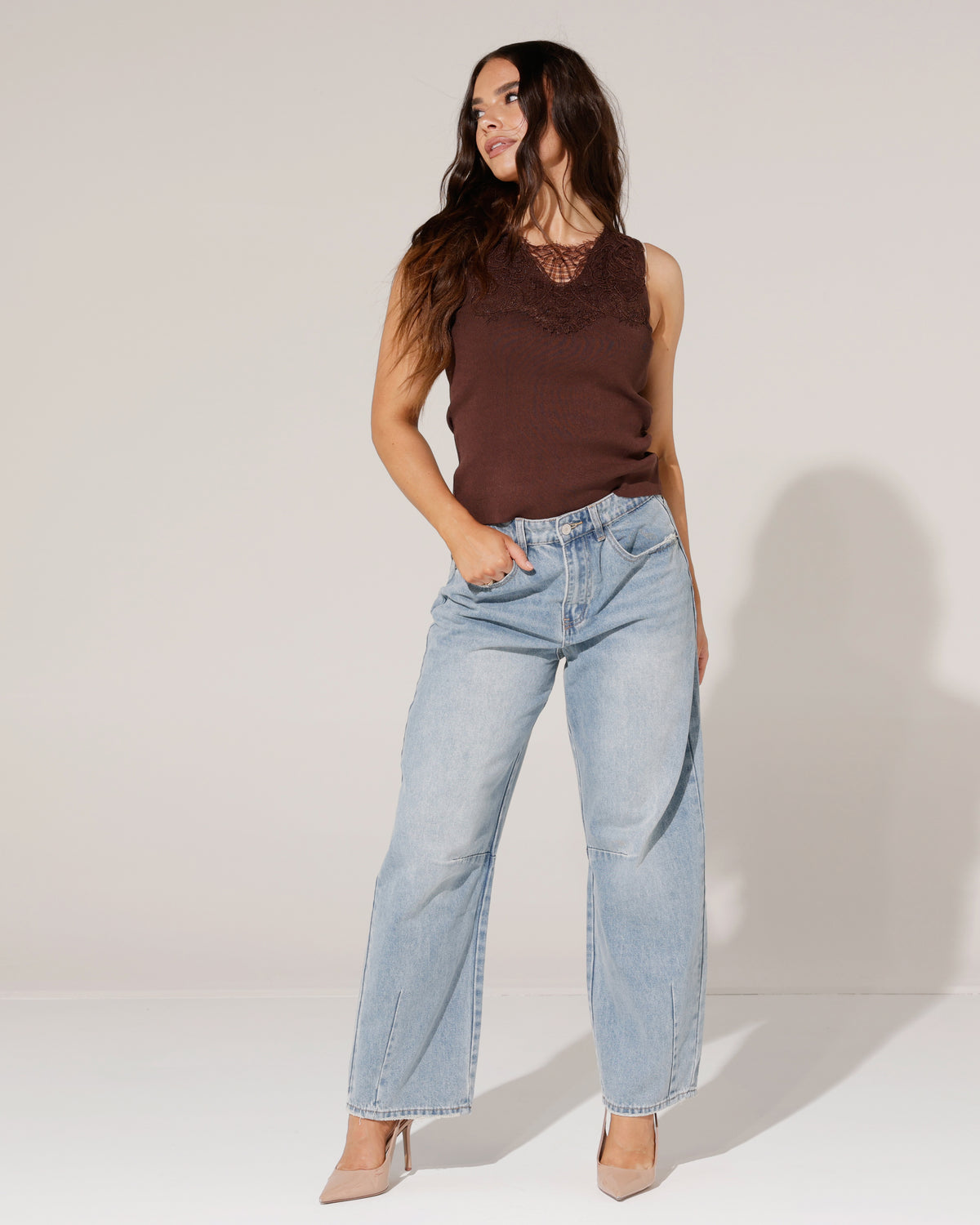 Laulia Barrel jeans, ankle lenght Josine in blauw, extra aanzicht 2