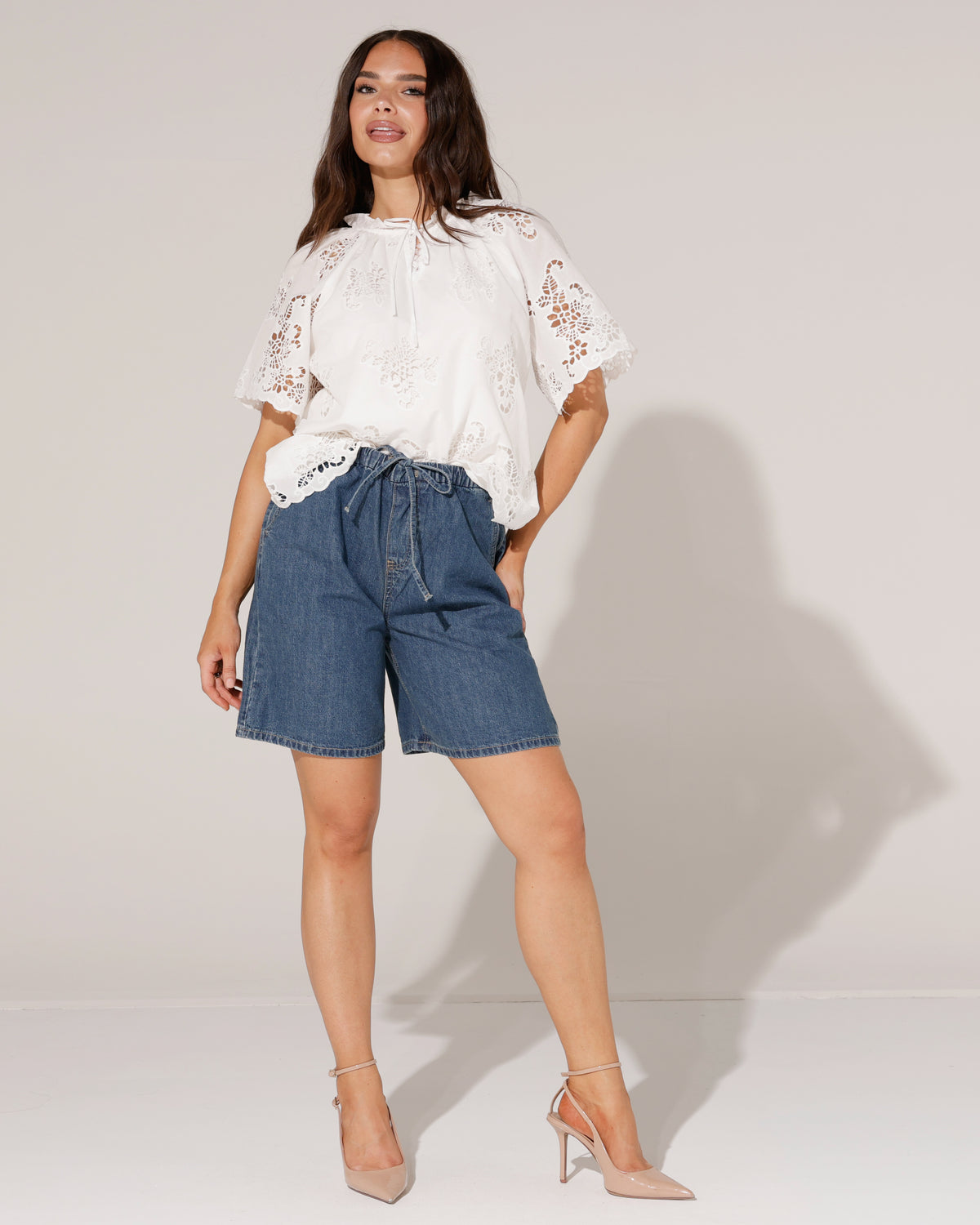 Laulia Denim short Chloe in blauw