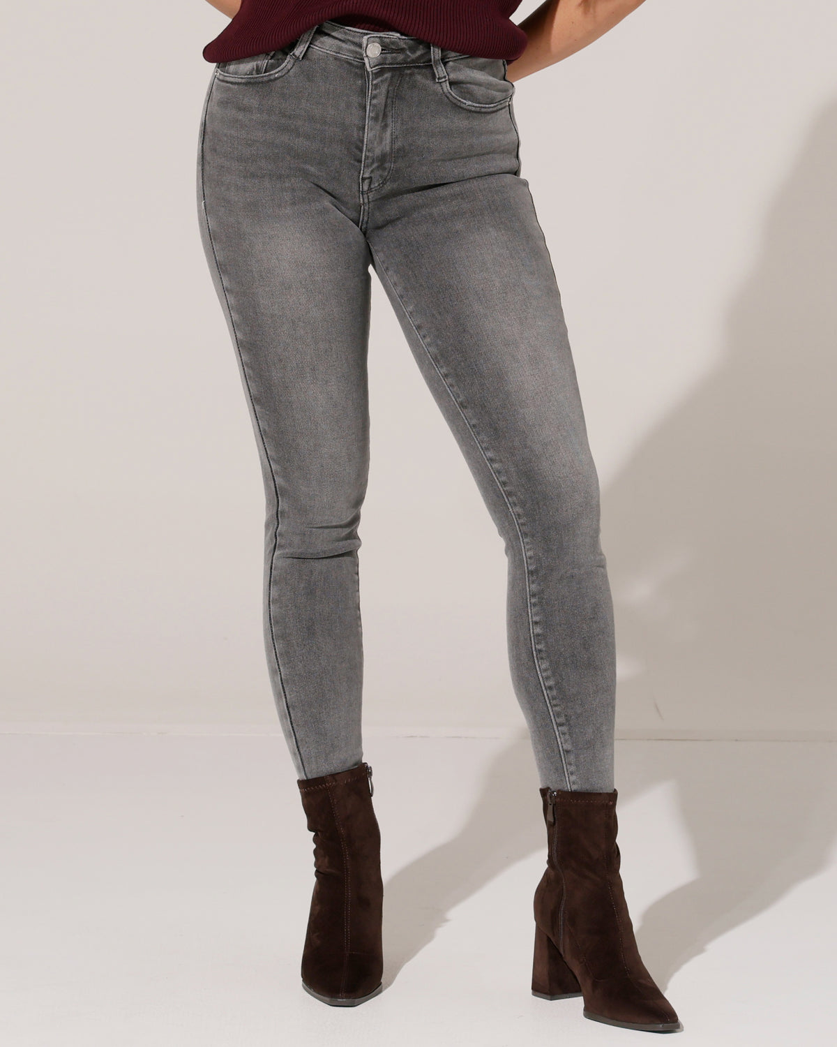Laulia Skinny jeans Jolien-21 in donkergrijs