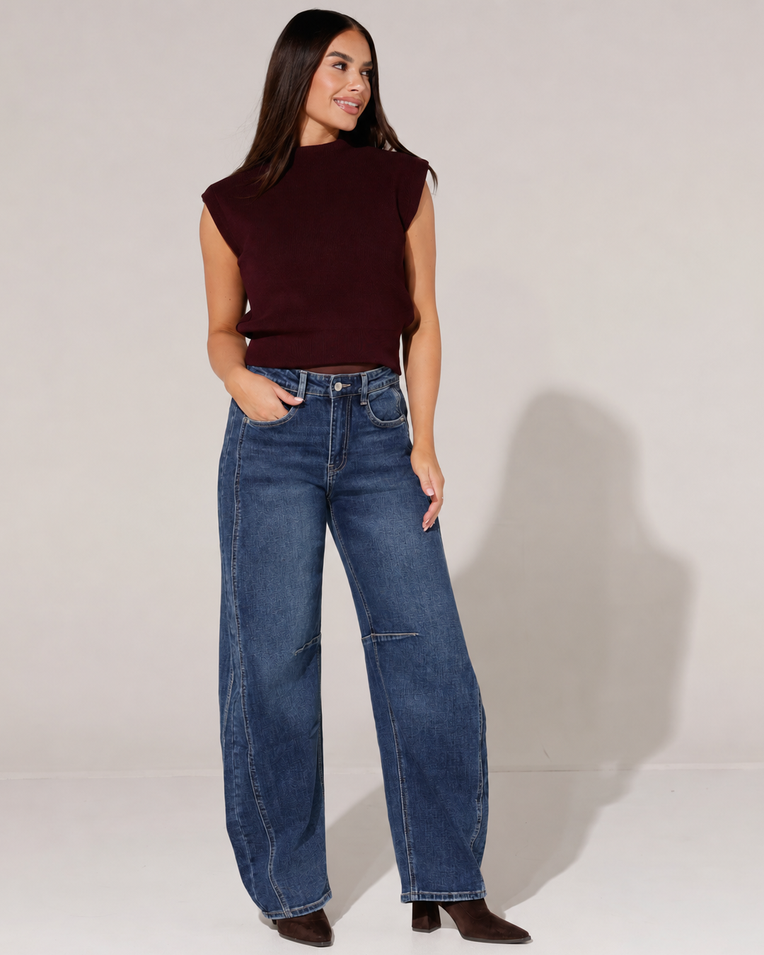 Laulia | Barrel jeans Bobby Donkerblauw