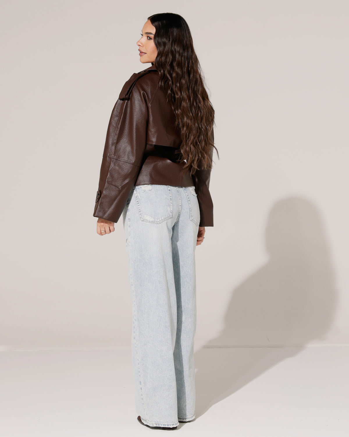 Leatherlook jacket Dory in bruin, extra aanzicht 3