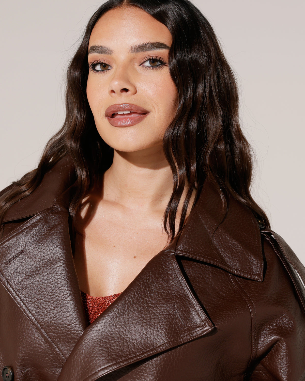 Leatherlook jacket Dory in bruin, extra aanzicht 8