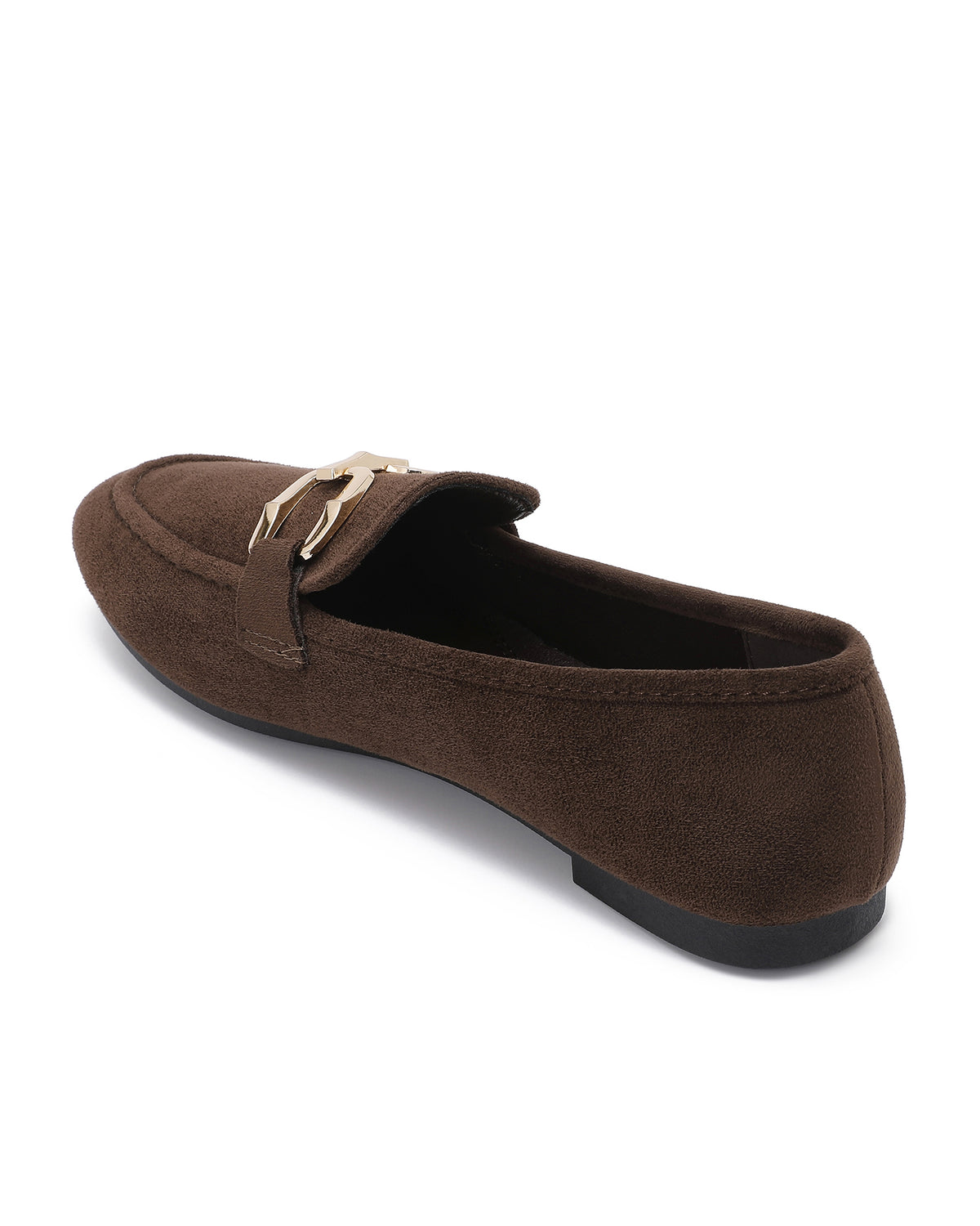 Loafer met goudkleurige gesp Yara in donkerbruin, extra aanzicht 5