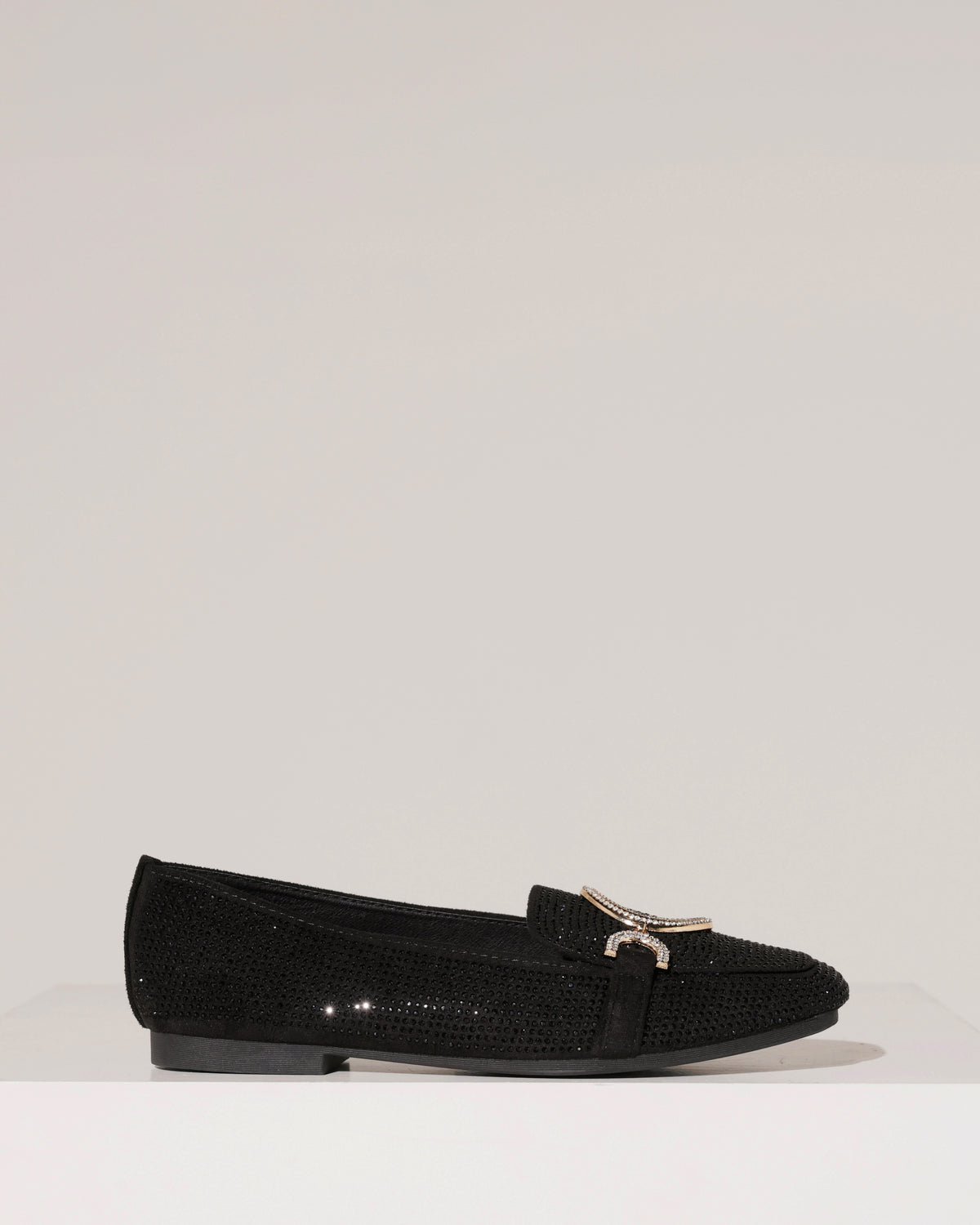 Loafer met strass en gesp Lizzy in zwart