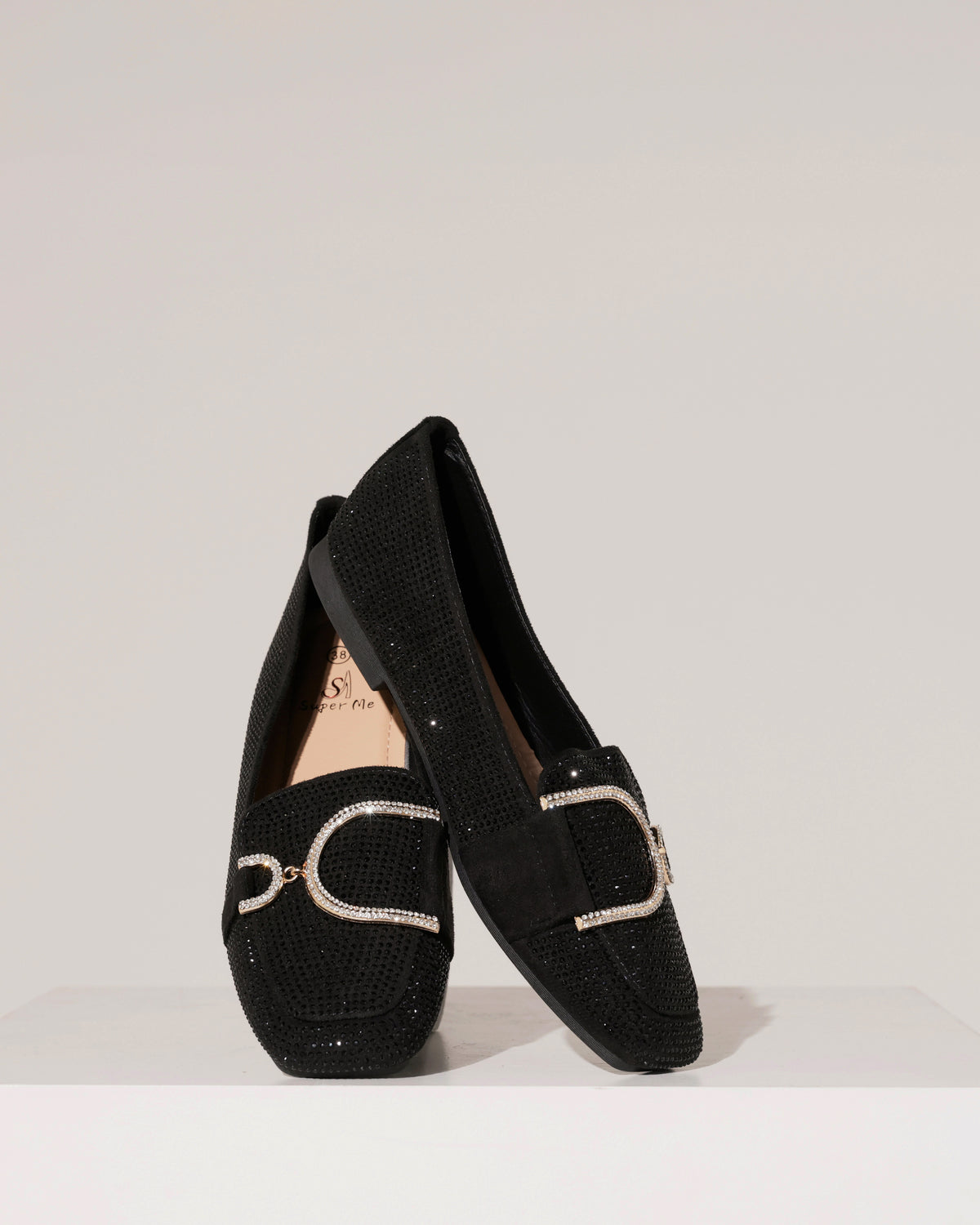Loafer met strass en gesp Lizzy in zwart, extra aanzicht 2